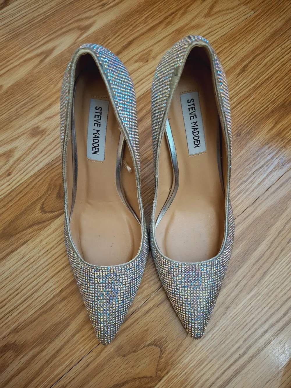 Steve Madden Women's Iridescent Crystal Pointed-Toe Heels